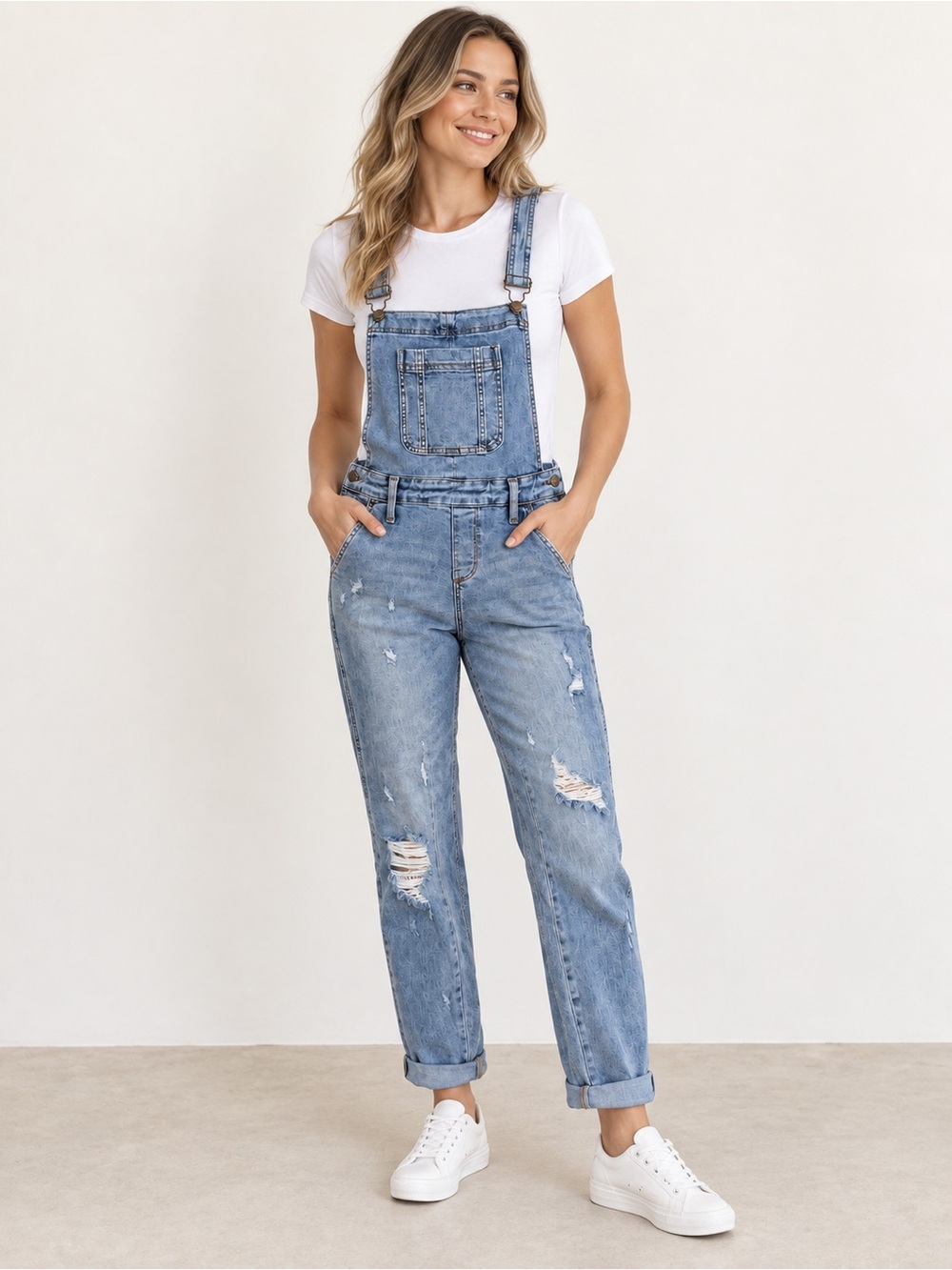 Judy Blue Distressed Denim Overalls Medium Wash Size S NWT JB88441